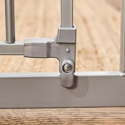 Regalo Safety 36” Extra Tall Baby Gate for Doorways & Bottom of Stairs, Pressure Mounted Baby Gate with Door for Babies, Toddlers & Pets, Tested & Safe, American Designed and Owned, Platinum