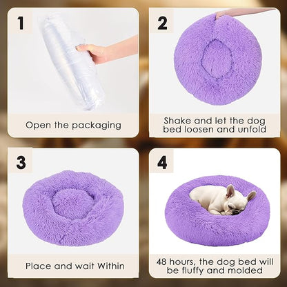 Extra Large Dog Beds, 36 Inch Human Dog Anxiety Relief Comfort Bed, Indestructible & Chew Proof Pet Beds (Purple)