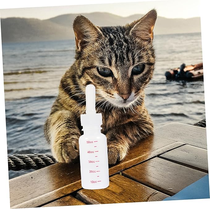 SUPVOX 3Pcs Small Baby Milk Bottle Set Plastic Nurser Bottles Scale Feeding for Kittens Puppies and Small Animals