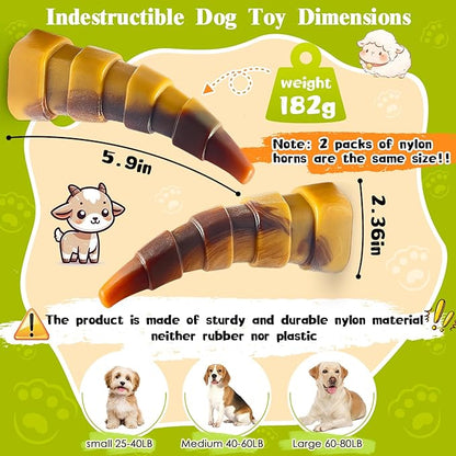 WOWBALA Dog Chew Toys for Aggressive Chewers, 2 Pack Indestructible Dog Toys for Large Dogs, Super Chewer Pet Toy for Large Medium Small Breed