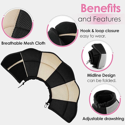 AOFITEE Large Dog Cone - Soft Dog Cone Stop Licking, Adjustable Extra Large Cones Dogs for Wound Healing, Pet Elizabethan Cones Collar After Surgery, XL Fabric Pet E-Collar, Black X-Large