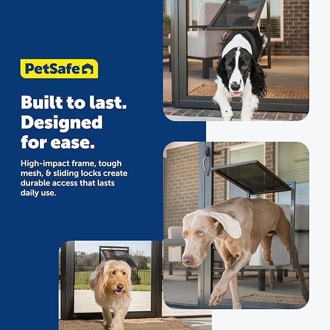 PetSafe Pet Screen Door - Heavy Duty, Tear- & Puncture-Resistant Dog & Cat Mesh Flap - Storm Door Compatible - Large - for Dogs & Cats up to 100 lb