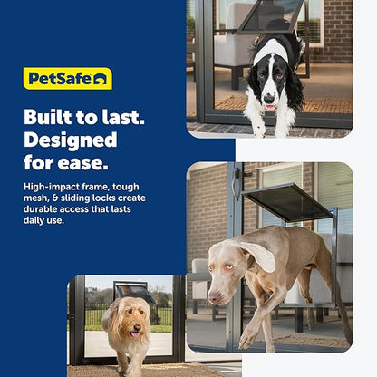 PetSafe Pet Screen Door - Heavy Duty, Tear- & Puncture-Resistant Dog & Cat Mesh Flap - Storm Door Compatible - Large - for Dogs & Cats up to 100 lb