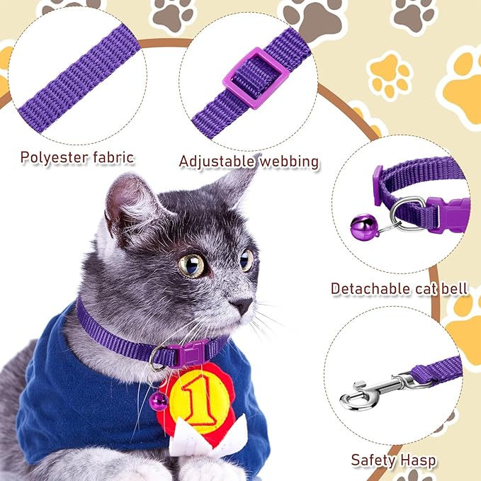 Amylove 48 Pcs Dog Collar and Leash Set, Polypropylene Adjustable Puppy Collars for Medium Dogs Small Pet Puppy Walking Training with Hook and Buckle(Multicolor,Solid Pattern)