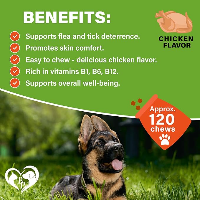 Flea and Tick Prevention Chewable Pills for Dogs - Revolution Oral Flea Treatment for Pets - Pest Control & Natural Defense - Chewables Small Tablets Made in USA (Chicken)