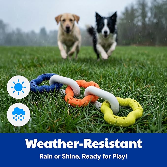 American Kennel Club AKC Sport Chain Dog Chew Toy for Aggressive Chewers – TPR Foam Dog Toy – Vanilla Scented – Durable and Lightweight Teething Toy – Assorted