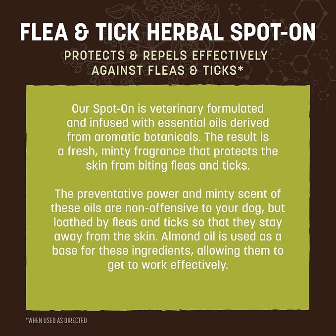 Earth Animal Apothecary Natural Flea & Tick - Herbal Spot-On for Small Dogs & Puppies - 3 Applications (3 Month Supply)