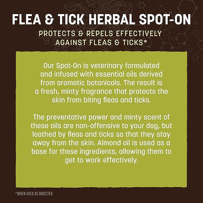Earth Animal Apothecary Natural Flea & Tick - Herbal Spot-On for Small Dogs & Puppies - 3 Applications (3 Month Supply)