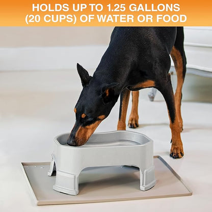 Neater Pet Brands Extra Large Water Bowl for Dogs, Elevated Outdoor Dog Water Bowl (1.25 Gallon XL Capacity), Big Trough Style Food Dish for Indoors or Outside, No Spill Large Dog Bowls, Vanilla Bean