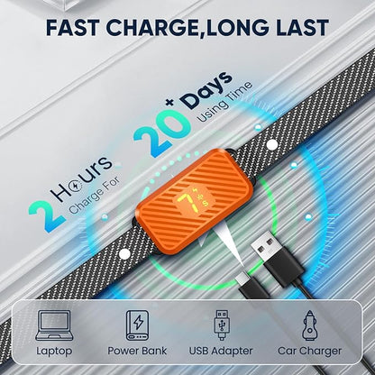 Dog Bark Collar for Large Medium Small Dogs, Effective No-Bark Collar, Smart Barking Collar, Rechargeable Bark Collar with 7-Level Sensitivity, 3 B & V Modes, Waterproof, Neon Orange