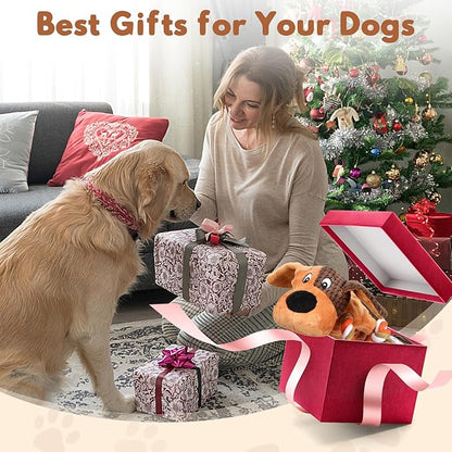 Letsmeet Squeaky Dog Toys, Tug of War Dog Toy for Large Dogs, Plush Puppy Toys with Pull Rope, Interactive Dog Toys for Small, Middle, and Big Dogs