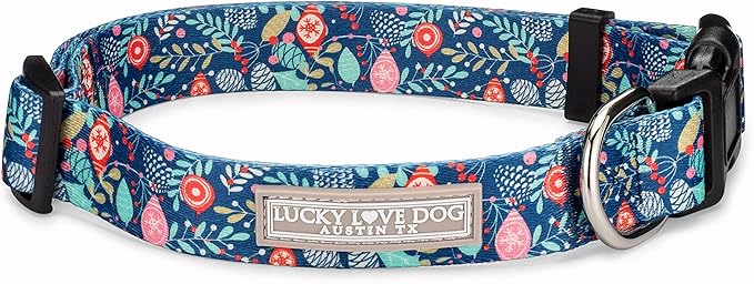 Lucky Love Dog - Adjustable Dog Collar with Easy Click Buckle for Small Dogs, Durable, & Comfortable for Male & Female Dogs, Pet Collar for Puppies & Adult Ones - Sweet Holiday, XS