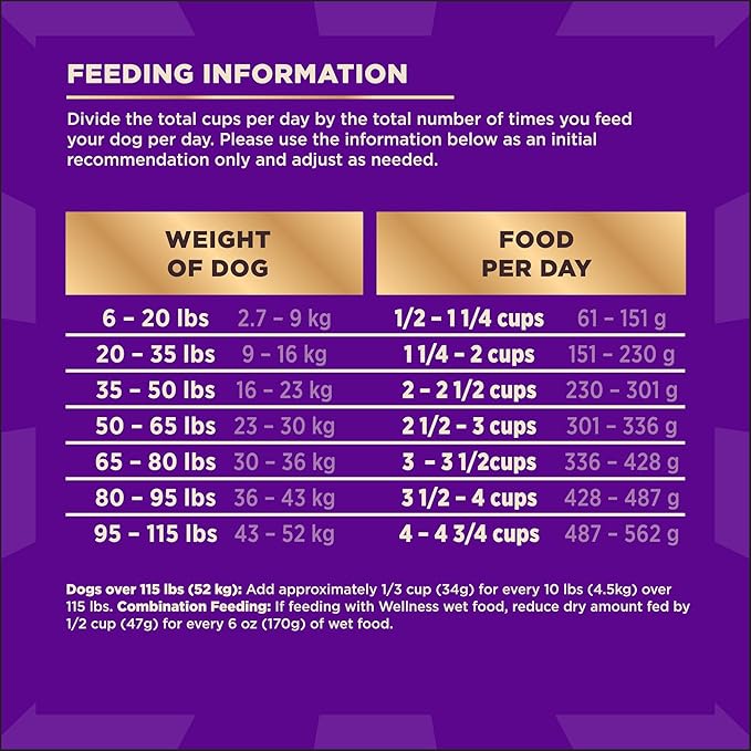 Wellness CORE+ Adult Dry Dog Food with Freeze Dried Pieces, Grain Free Kibble+, Natural, High Protein, Chicken Free, Whitefish, Herring, and Salmon Recipe, 4 lb Bag