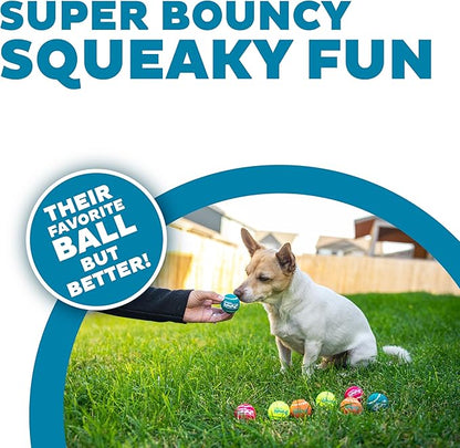 Outward Hound Squeaker Ballz – Squeaky Tiny Tennis Balls for Small Dogs Under 15 lbs, Fetch & Training, X-Small (1.5"), 8-Pack