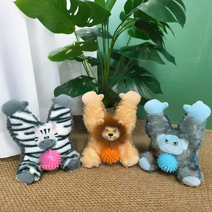 Brown Orangutan Plush Spiky Squeaky Dog Toy for Chewers Puppy Teething Chew Toy Cute Soft Funny Durable Stuffed Animal Interactive Tough Dog Toy for Small Medium Large Dogs Toy Gift 22cm/8.66in