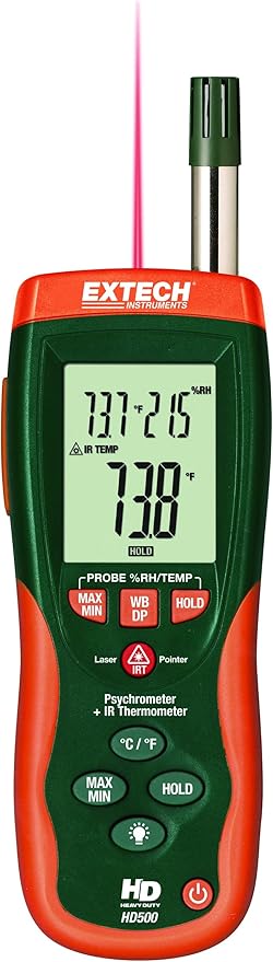 EXTECH HD500 - Psychrometer with 30:1 Infrared Thermometer