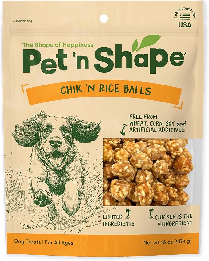 Pet 'n Shape Chik 'n Rice Balls Dog Treats - 1 Pound
