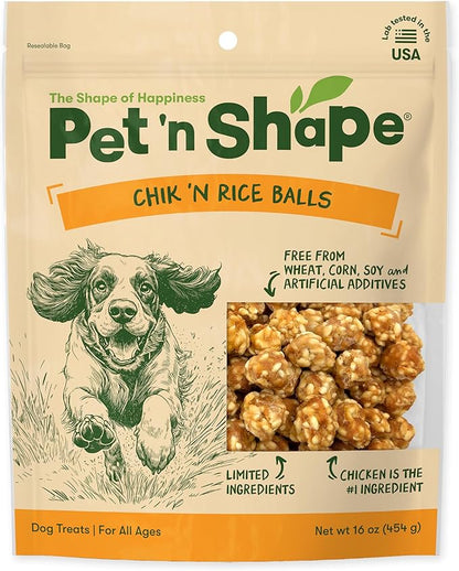 Pet 'n Shape Chik 'n Rice Balls Dog Treats - 1 Pound