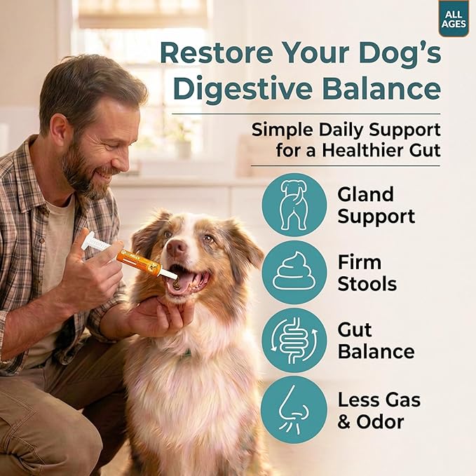 OL’ NELLY Dog Probiotic Paste for Dogs & Cats – Helps with Diarrhea, Gas & Loose Stool, Digestive Support, 6-Strain Probiotics + Prebiotic, Vitamin E & Selenium, Supports Immunity & Skin, 14g