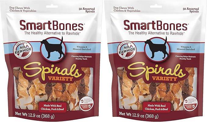 SmartBones Spirals Variety Pack,(Pack of 64)