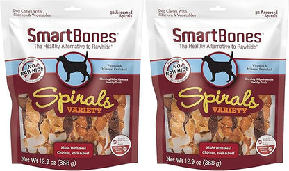 SmartBones Spirals Variety Pack,(Pack of 64)