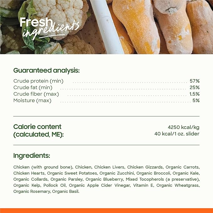 smallbatch Pets Freeze Dried Raw Dog Food, Chicken Recipe, 25 oz, Organic High Protein Dog Food, Grain Free, Made in the USA, Humanely Raised Meat, Single Protein, for Picky Eaters, Hydrate & Serve