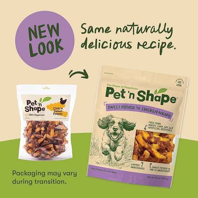 Pet 'n Shape Sweet Potato Chews – Natural Chicken Wrapped Sweet Potato Dog Treats - 42 Ounce