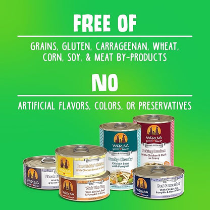 Weruva Classic Dog Food, Paw Lickin’ Chicken with Chicken Breast in Gravy, 14oz Can (Pack of 12)
