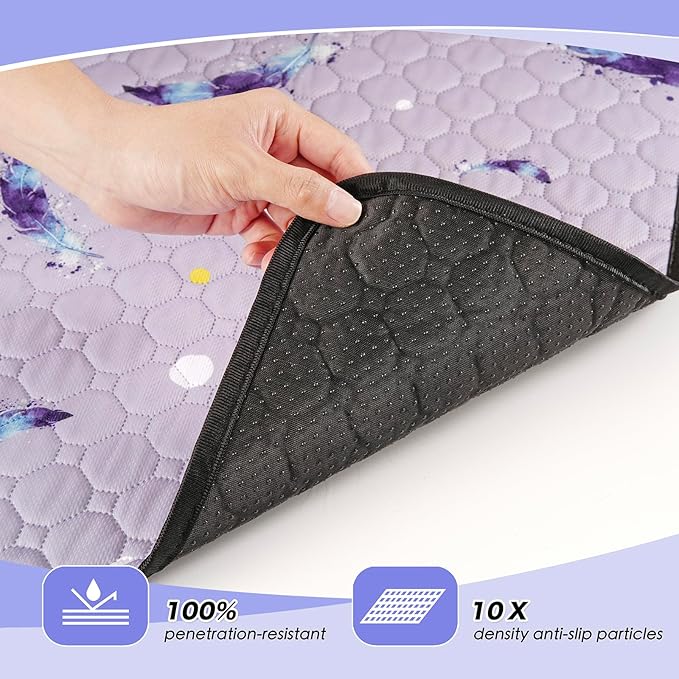 WanpeeGoo Washable Pee Pads for Dogs, 2 Pack Reusable Puppy Pads, Super Absorbent & Leakproof Dog Pads, Anti-Slip Dog Pee Pads for Puppy Training & Incontinence, Leaf Pattern 34"x63"