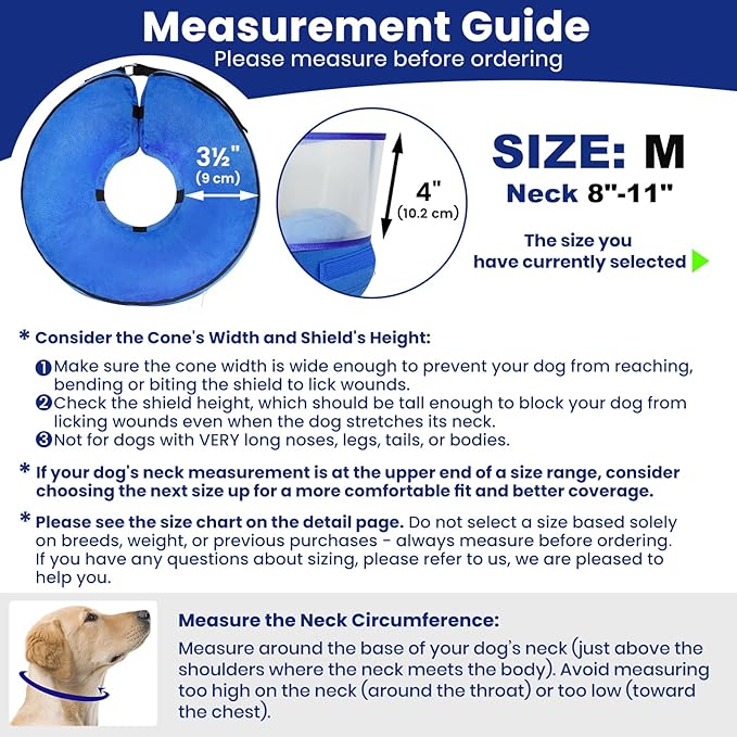 BARKLESS Inflatable Dog Cone, Soft Dog Donut Collar After Surgery, 2-in-1 Inflatable Collar with Detachable Anti-Licking Shield, Patented Donut Cone to Stop Licking Wounds