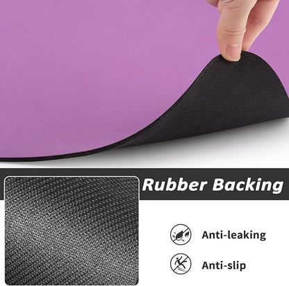 HotLive Dog Food Mat - Absorbent Cat Mat for Food and Water, No Stains Pet Feeding Bowl Mat, Easy to Clean Pet Placemats, Quick Dry Dog Water Dispenser Mat for Messy Drinkers | Paw Purple 12"x 19"