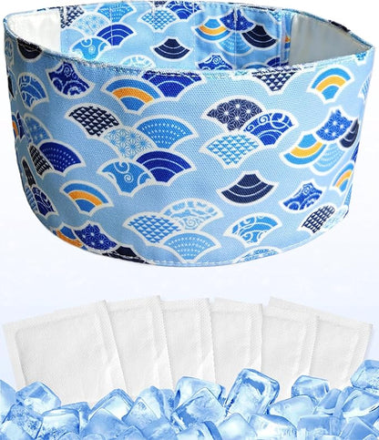 Hosiwei Dog Cooling Collar with Ice Packs - Adjustable Pet Cooling Bandana for Summer, Reusable & Freezable Neck Wrap Scarf for Dogs - Hot Weather Chill Out Accessory