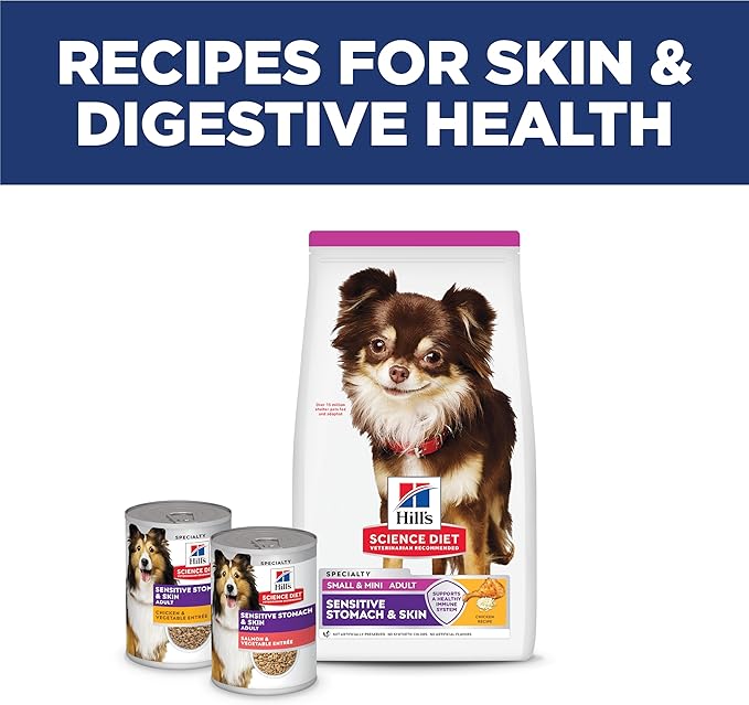 Hill's Science Diet Adult Sensitive Stomach & Skin Small & Mini Dry Dog Food, Chicken, 4 lb. Bag (Updated Formula)