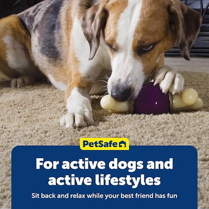 PetSafe Busy Buddy Bouncy Bone - 3-in-1 Adjustable Slow Feeder Toy with Refillable Treat Rings - Cleans Teeth & Gums, Cures Boredom & Slows Down Eating Habits - Large - for Dogs 75+ lb