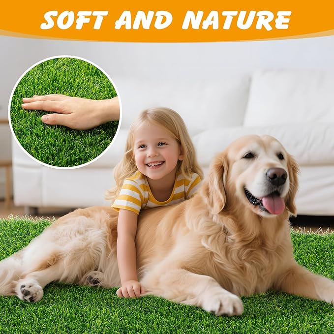 Grass Pad for Dogs Potty, 33x20.8 Inch Dog Grass Pad, Reusable Pee Fake Grass Mat for Pets Potty Training, Washable Pee Pads for Dog Indoor Outdoor Use