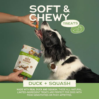 Smart Cookie All Natural Dog Treats - Duck & Squash - Training Treats for Dogs & Puppies with Allergies, Sensitive Stomachs - Soft Dog Treats, Chewy, Grain Free, Made in USA - 5oz, Pack of 3