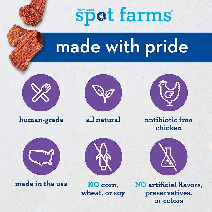 spot farms Chicken Nuggets Healthy All Natural Dog Treats Human Grade Grain Free 12 oz (Pack of 2)