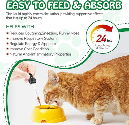 Antibiotics for Cats, Cat Antibiotics for Infections, Supports Immune & Cats Allergy Itch Relief, Health Supplies cat UTI Cat Multivitamin, 60ML
