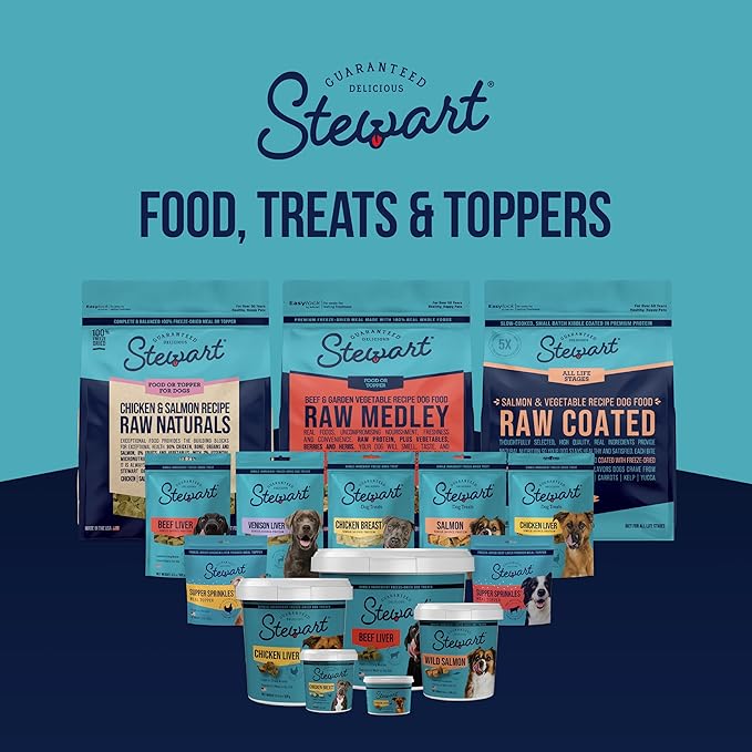 Stewart 100% Beef Liver Dog Treats, 12 oz Tub, ~270 Pieces, Freeze Dried Raw, Single Ingredient, 50% Protein Training Treats or Meal Topper, Grain Free, Gluten Free