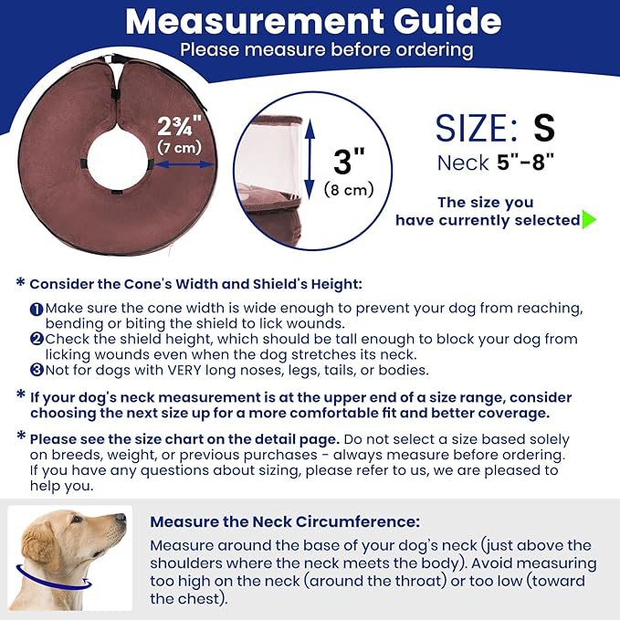 BARKLESS Dog Cone, Inflatable Dog Cone After Surgery for Small Breeds, Soft Surgery Collar with Enhanced Anti-Licking Guard Shield for Pets, Patented Protective Donut Collar