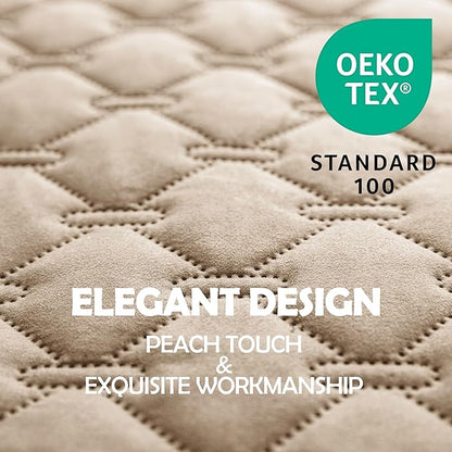 gogobunny 3X Stronger Waterproof Pet Blanket, Scratch Proof Furniture Protector for Dogs Cats, Reversible Cover 82x102 Inch, Dark Beige