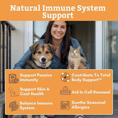 Wholistic Pet Organics Colostrum for Dogs & Cats - Bovine Colostrum Powder - Cat & Dog Allergy Relief, Immune Support & Itching Skin Relief - Cat and Dog Vitamins for Itchy Skin - 1 oz - 70 Scoops