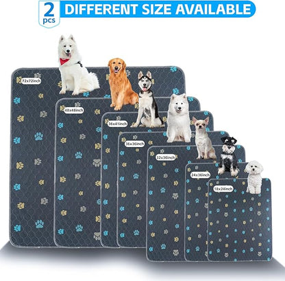 Aitmexcn Washable Puppy Dog Pee Pad, 2PCS 100% Waterproof Whelping Training Mat for Puppy/Senior Dog, Fast Drying Reusable Puppy Pads for Indoor, Outdoor and Car Travel- 32'' x 36''