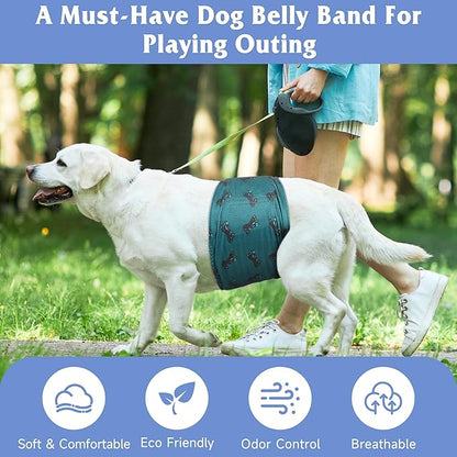 5 Pack Dog Diapers Male, Premium Belly Bands for Male Dogs, High Absorbing Male Dog Pee Wraps for Doggie in Incontinence or Excitable Urination and Training L
