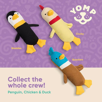 Yomp Chicken Dog Toy – Durable Stuffed, No Squeaker Dog Toys with Natural Canvas and Crinkle Paper – Interactive Stuffed Animal for Dogs (Clucky)