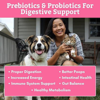 Wholistic Pet Organics WholeBiotics - Daily Dog Probiotics for Digestive Health Support & Immune Boost - 9 Strains - Prebiotics & Probiotics for Dogs & Cats - Gut Health for Dogs - 1 Oz - 28 Scoops