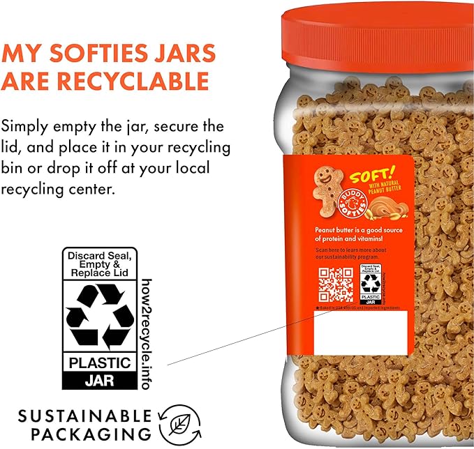 Buddy Softies Soft & Chewy Dog Treats, Peanut Butter, 20 oz. Jar
