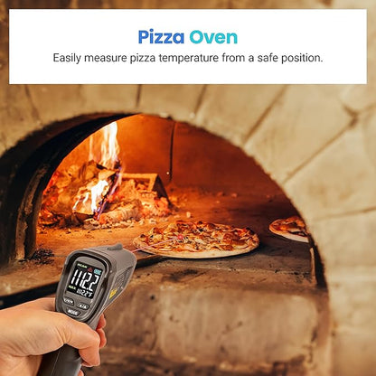 Etekcity Temperature Gun Infrared Thermometer -58°F 1130°F, Digital Laser Heat Gun with Adjustable Emissivity & Max Measure for Pizza Ovens, Griddles, Meat, Refrigerators, Engine, HVAC, Kitchen & Pool
