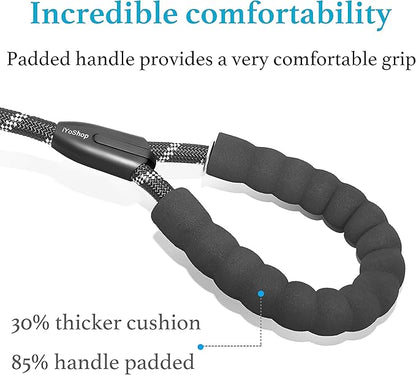 iYoShop Dual Dog Leash - 360° Swivel, No Tangle Walking Leash with Shock Absorbing Bungee for Two Dogs (Medium, 8-35 lbs, Black)