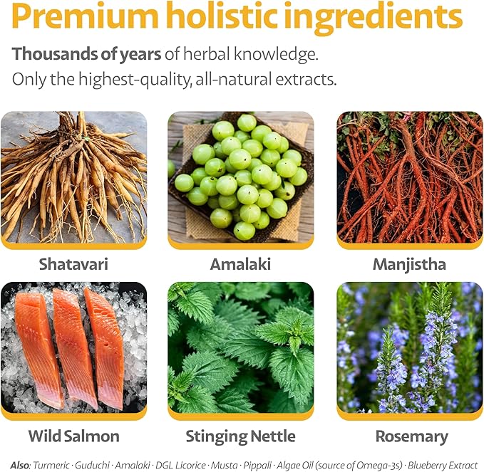 Dog Allergy Chews for Itchy Skin, Hot Spots, Paw Licking & Itchy Ears – Holistic Herbal Omega-3 Anti Itch Support with Turmeric & Shatavari – Fish Flavor – 90 Count
